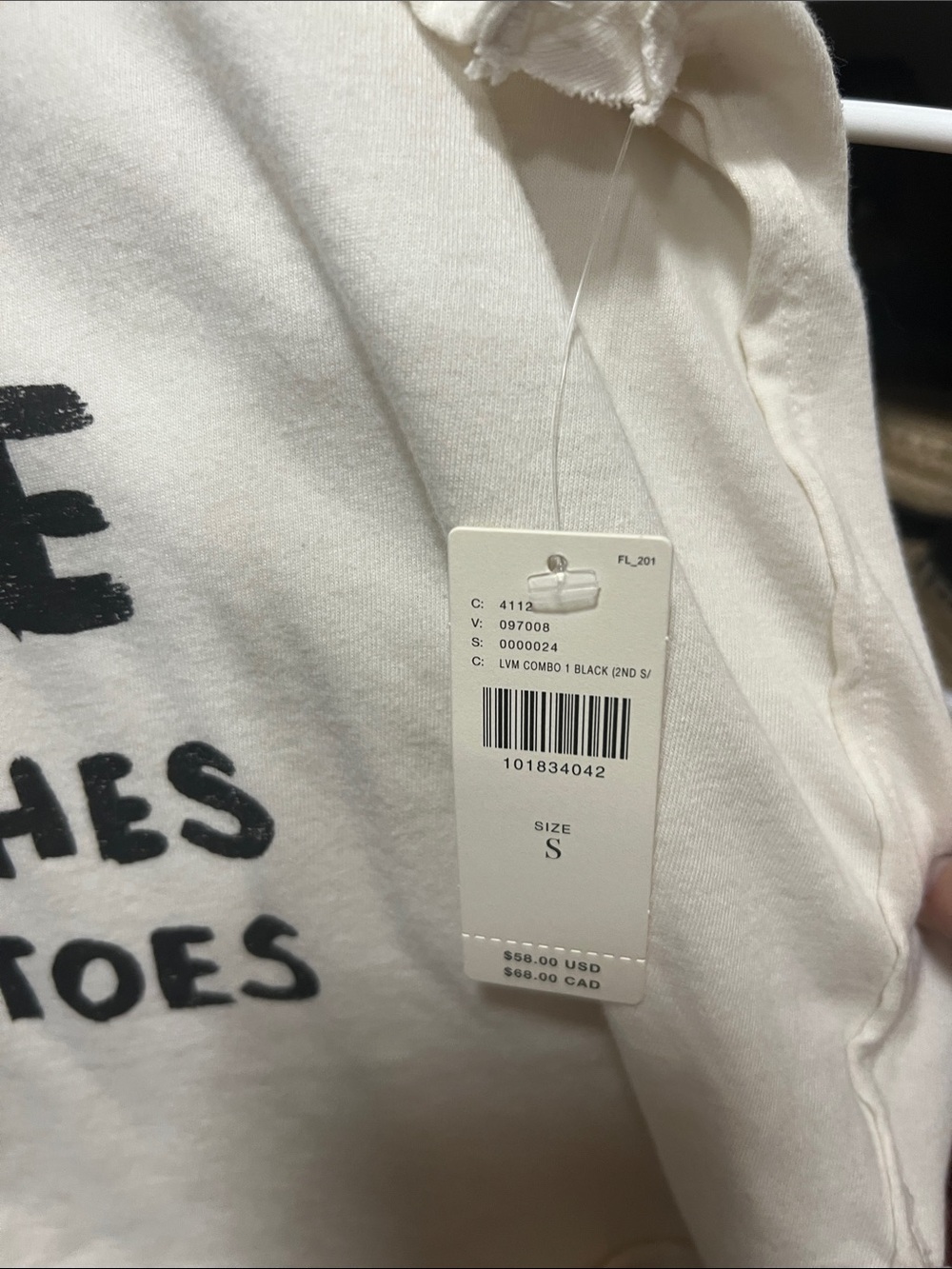 Anthropologie Cream Graphic 'Farm Fresh Produce' Short Sleeve Tee - Picture 2 of 2